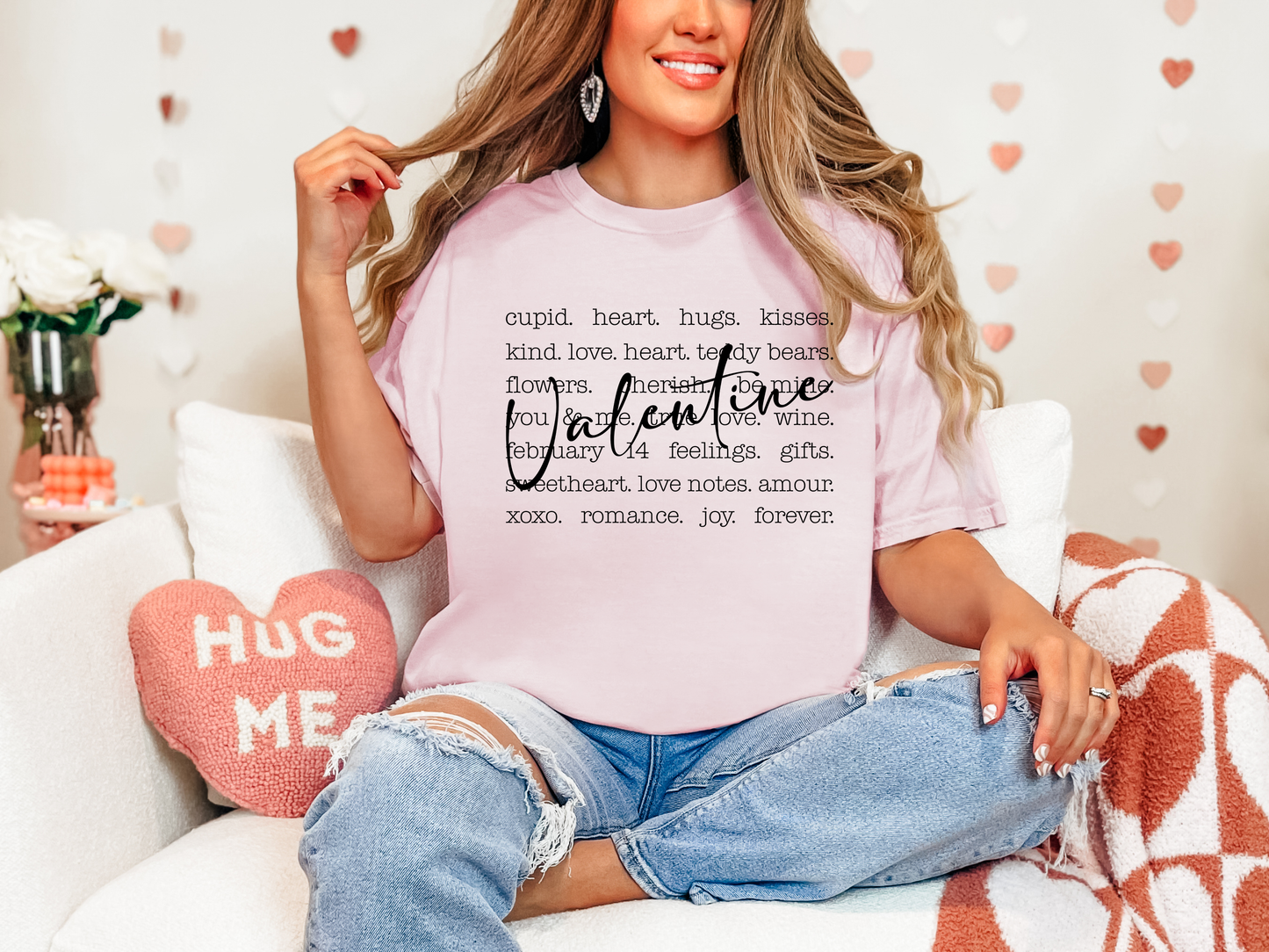 Valentines Typography Gildan Tshirt or Crewneck