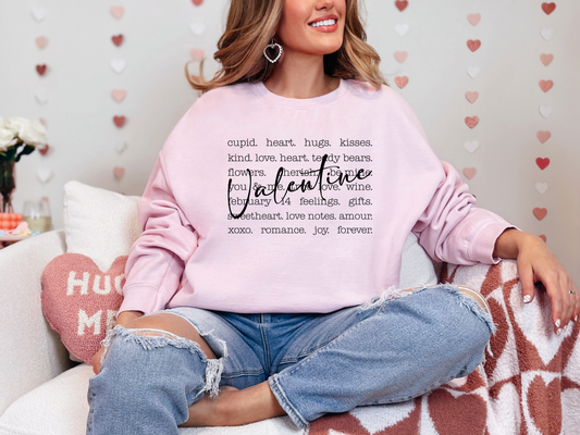 Valentines Typography Gildan Tshirt or Crewneck