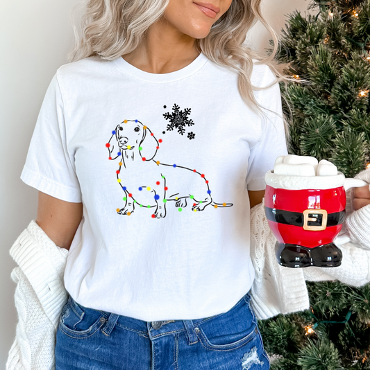 Christmas Dachshund Bella Canvas T-Shirt