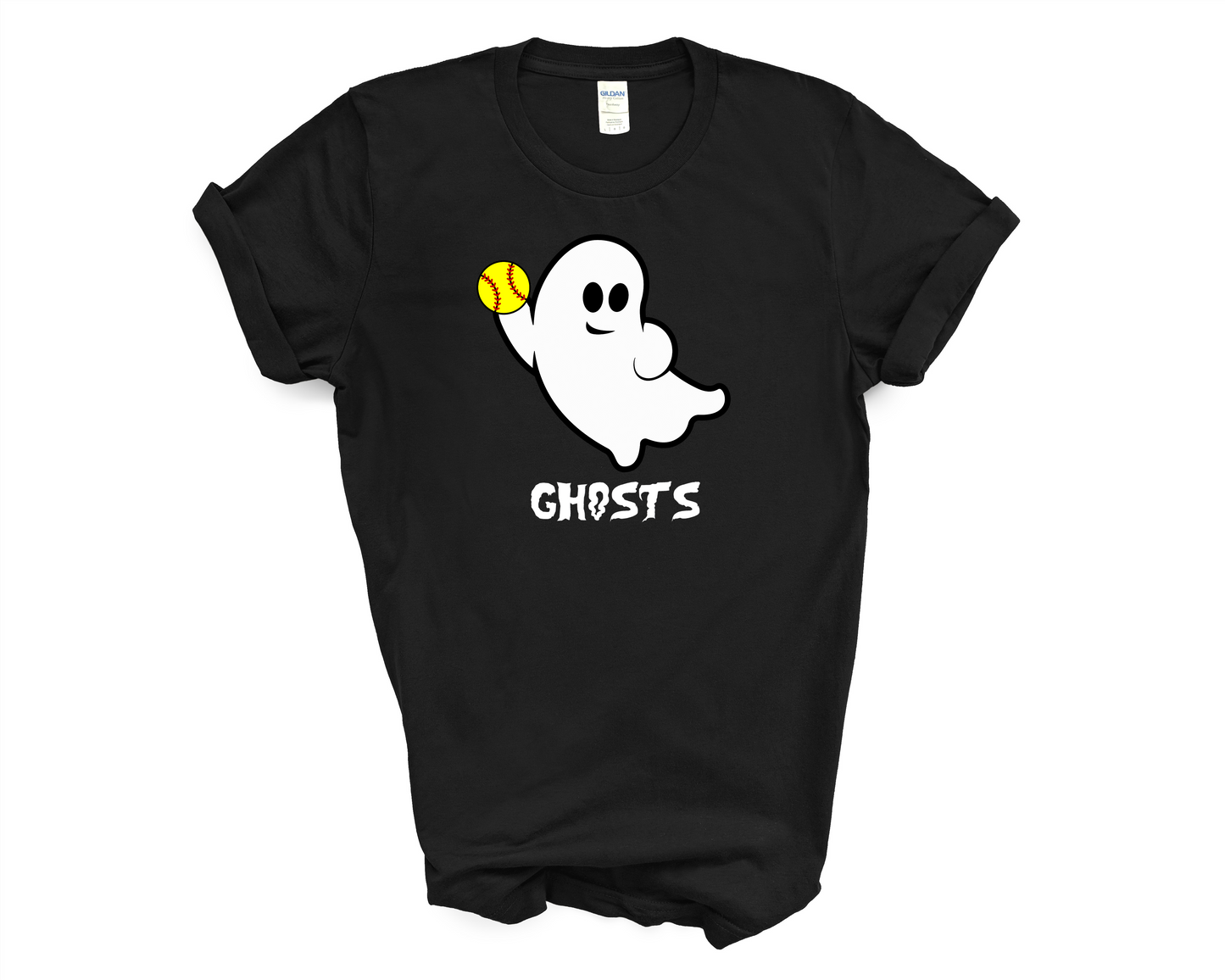 Softball Ghost Gildan 8000 DryBlend T-shirt