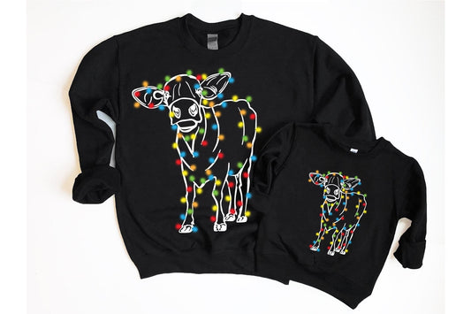 Christmas Cow YOUTH Tshirt or Sweatshirt