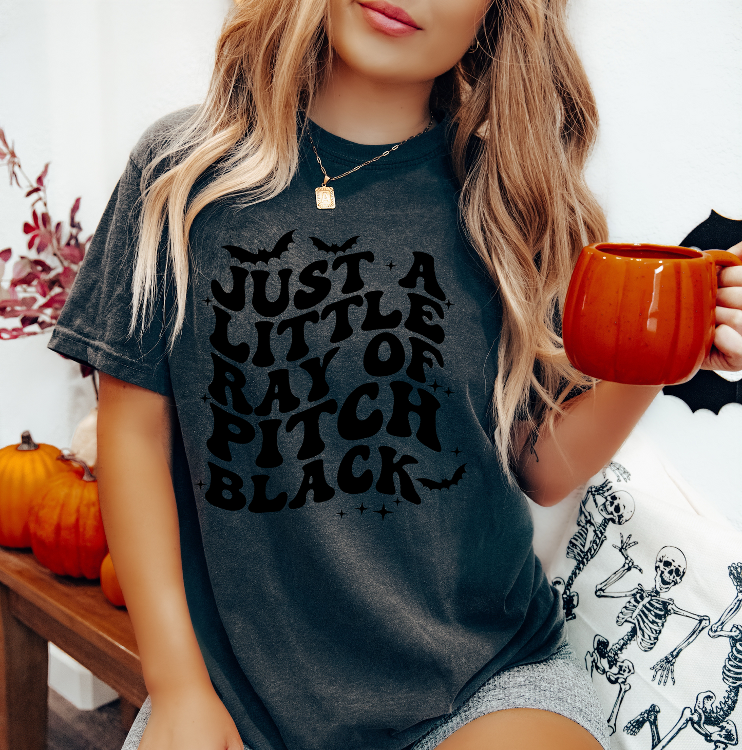 Im a Little Ray of Pitch Black Puff Printed Comfort Colors T-Shirt