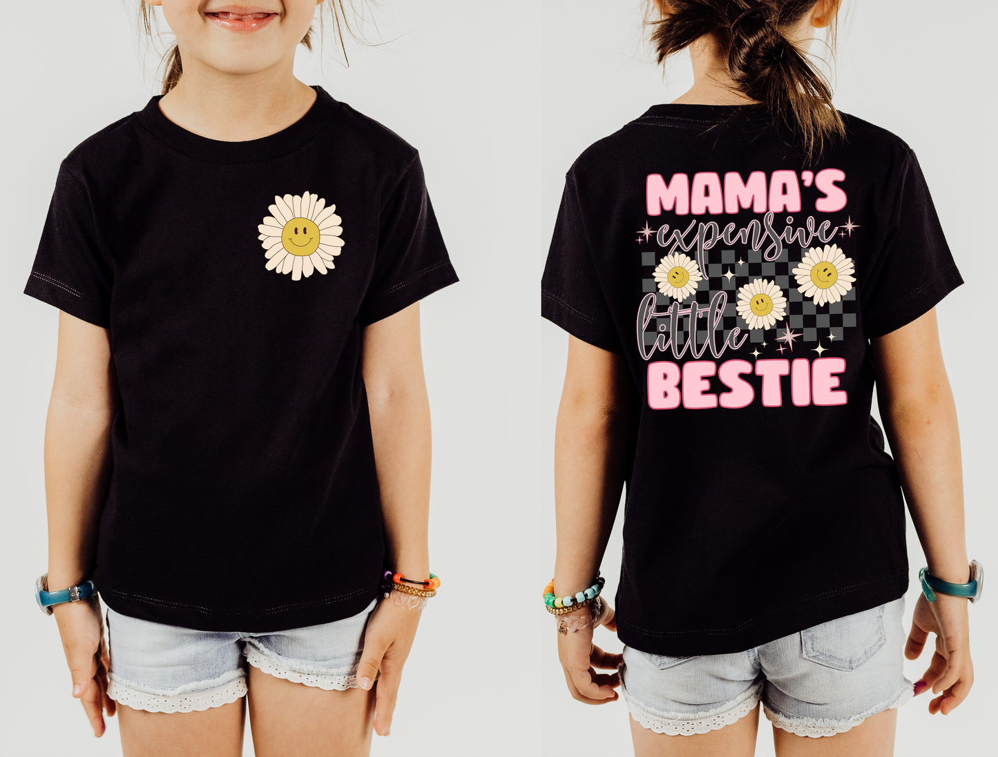 Mamas Expensive Little Bestie Bella Canvas Kids T-Shirt