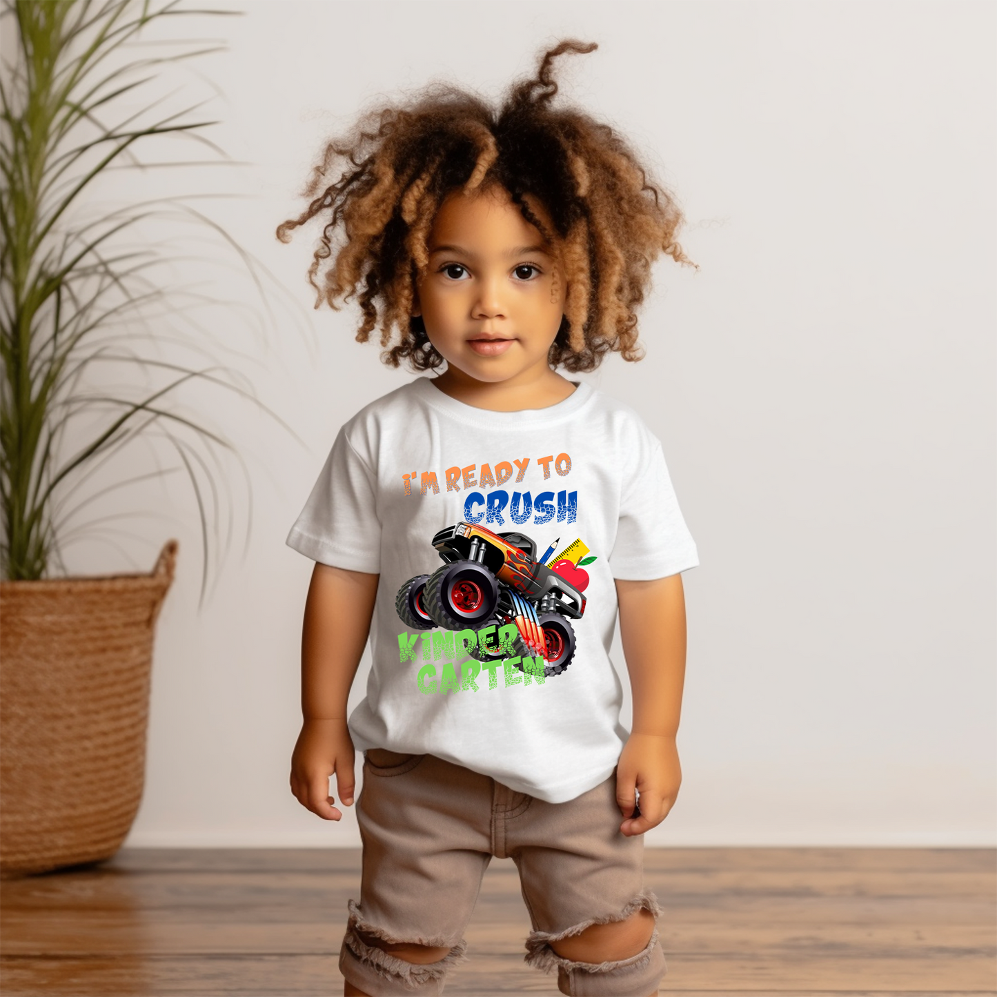Ready to Crush School Monster Truck Kids T-Shirt