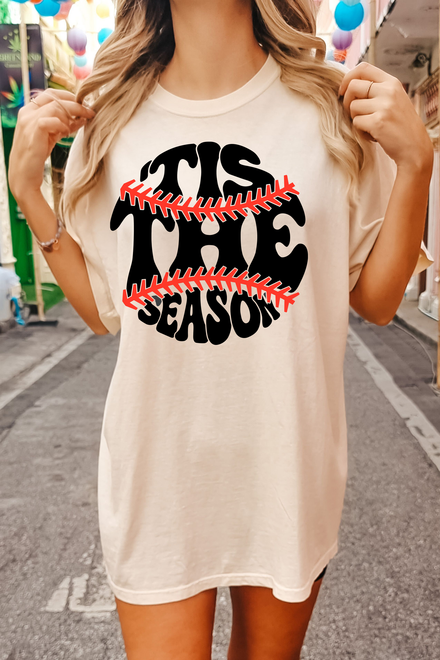 Tis the Season Baseball PUFF Comfort Colors T-Shirt