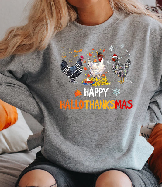 Happy HalloThankMas Chicken Gildan Softstyle T-shirt or Sweatshirt