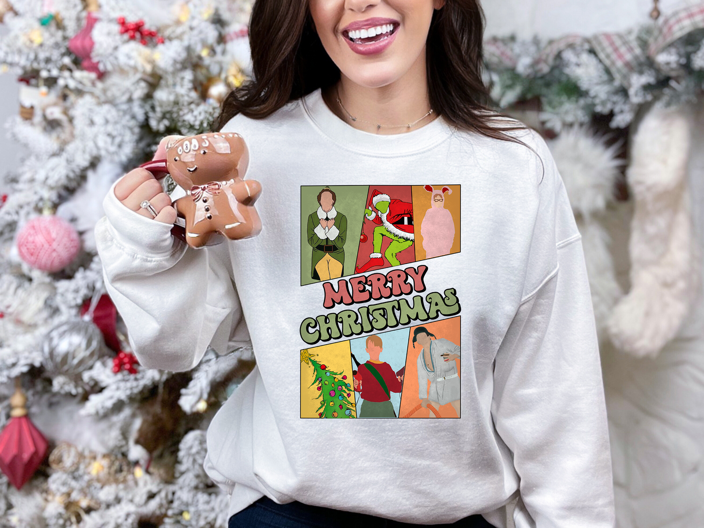 Retro Merry Christmas Gildan Sweatshirt
