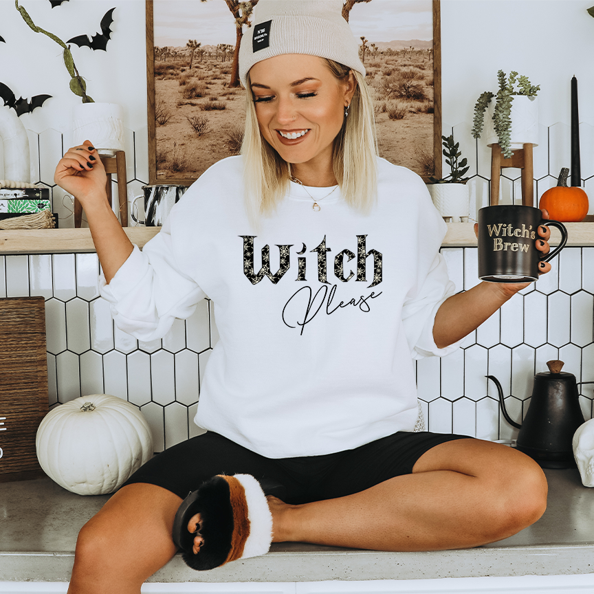 Witch Please  Gildan Softstyle Crewneck