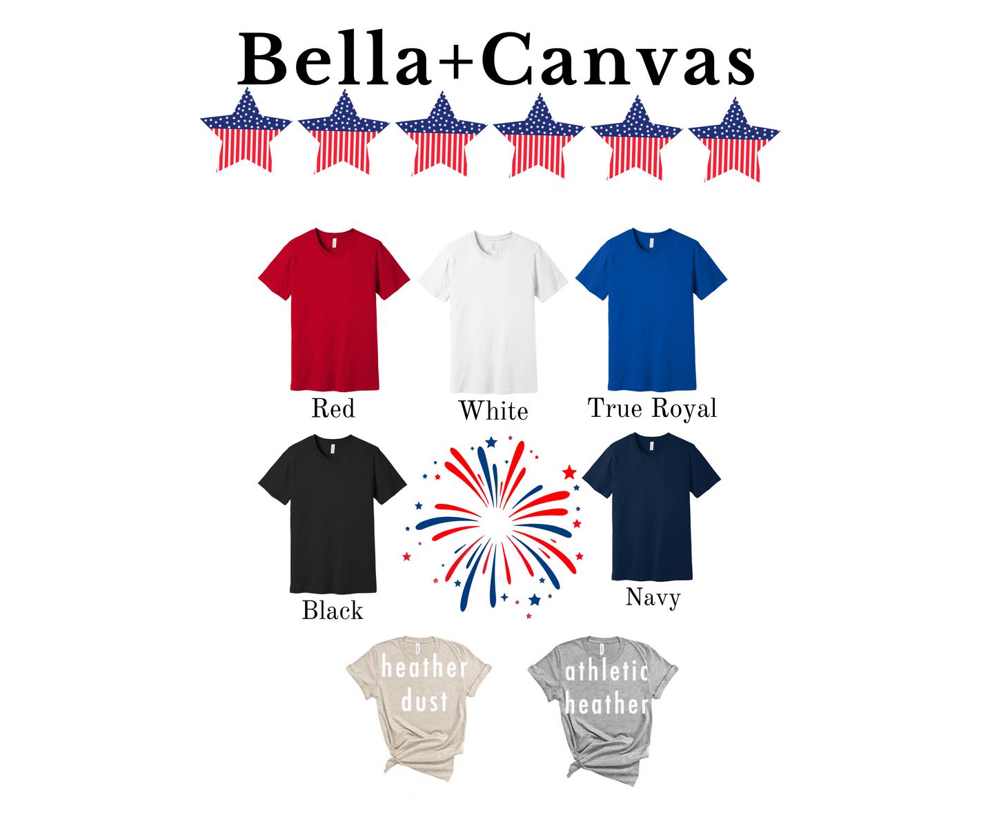 American Flag Heart Trio Bella Canvas T-Shirt