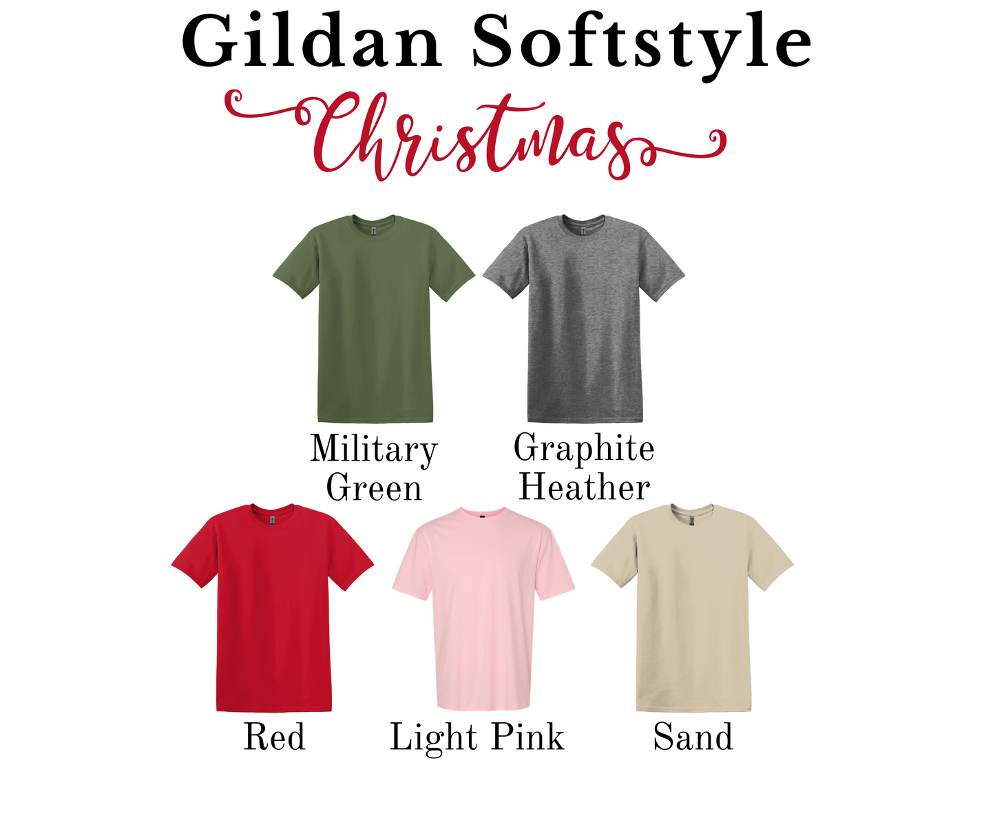 Glitter Effect Ho Ho HO Gildan Softstyle T-shirt
