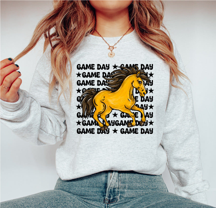 Game Day Mustangs Gildan Softstyle Sweatshirt or T-shirt