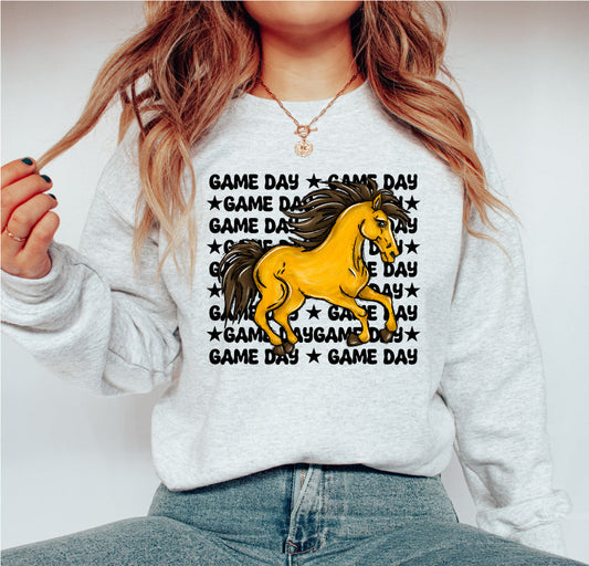 Game Day Mustangs  Sweatshirt or T-shirt