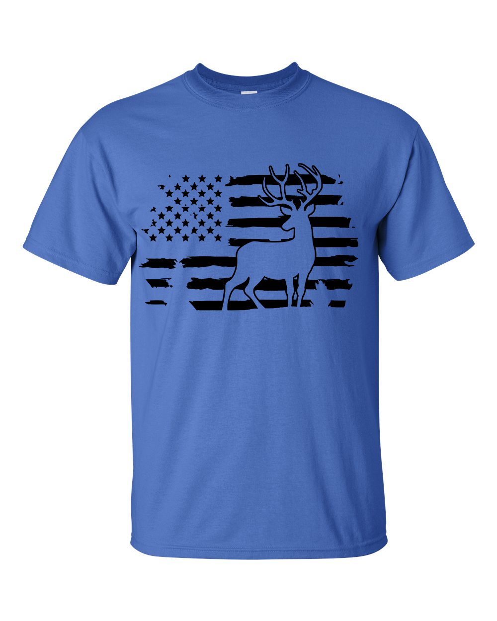 Mens American Flag Buck Bella Canvas T-shirt