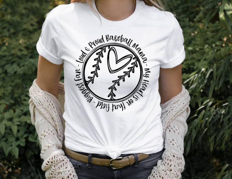 Loud and Proud Baseball Mama Bella Canvas T-shirt