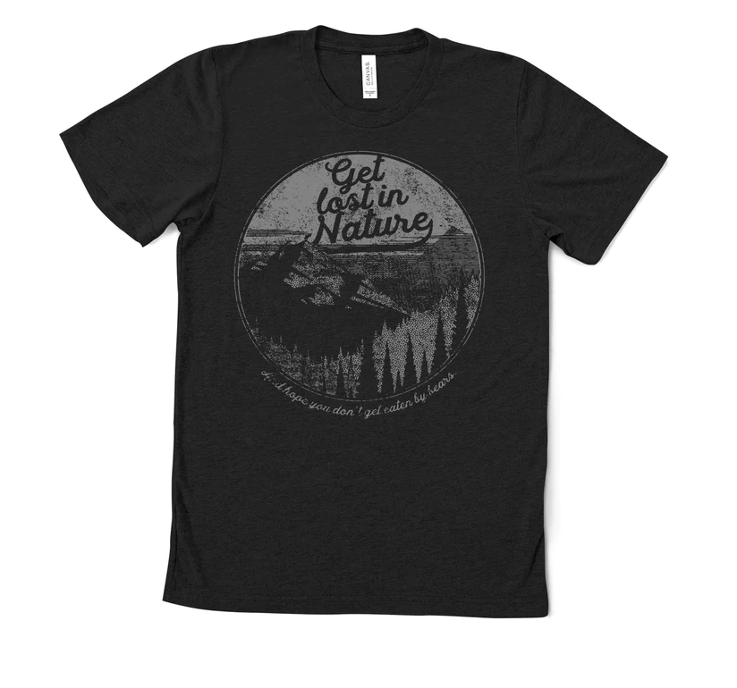 Distressed Get Lost in Nature Gildan Soft Style T-Shirt