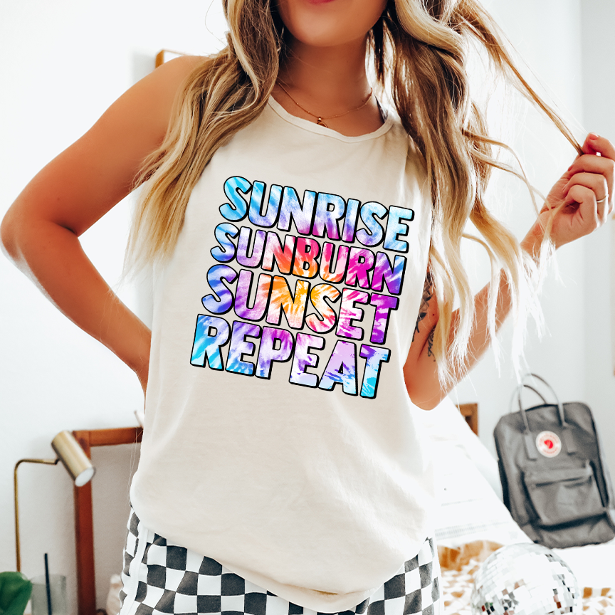 Sunrise Sunburn Sunset Repeat Comfort Colors T-Shirt