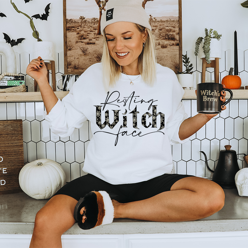 Resting Witch Face Gildan Softstyle Crewneck