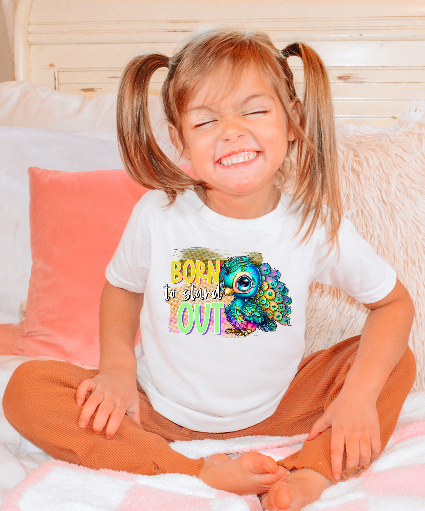 Born To Stand Out Peacock Bella Canvas Kids T-Shirt