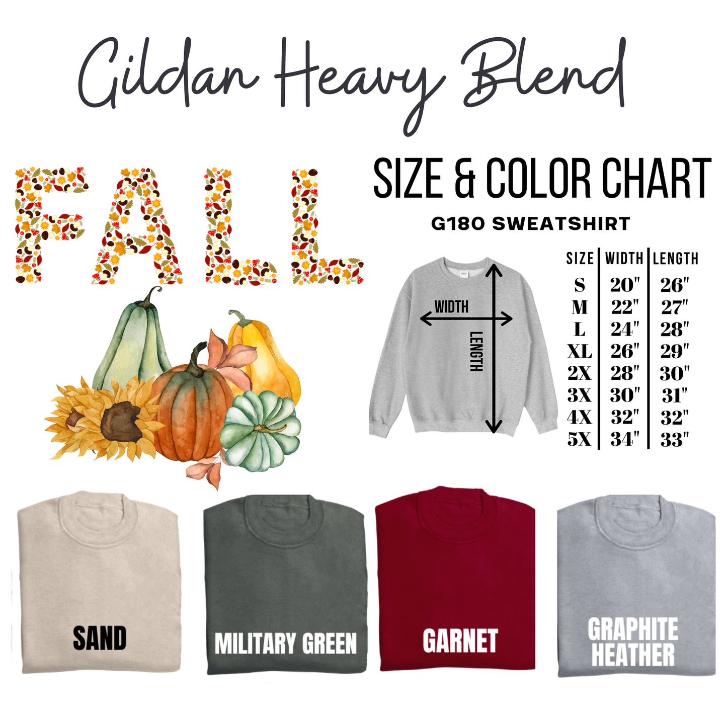 Pumpkin Sketch Fall Gildan Heavy Blend Sweatshirt