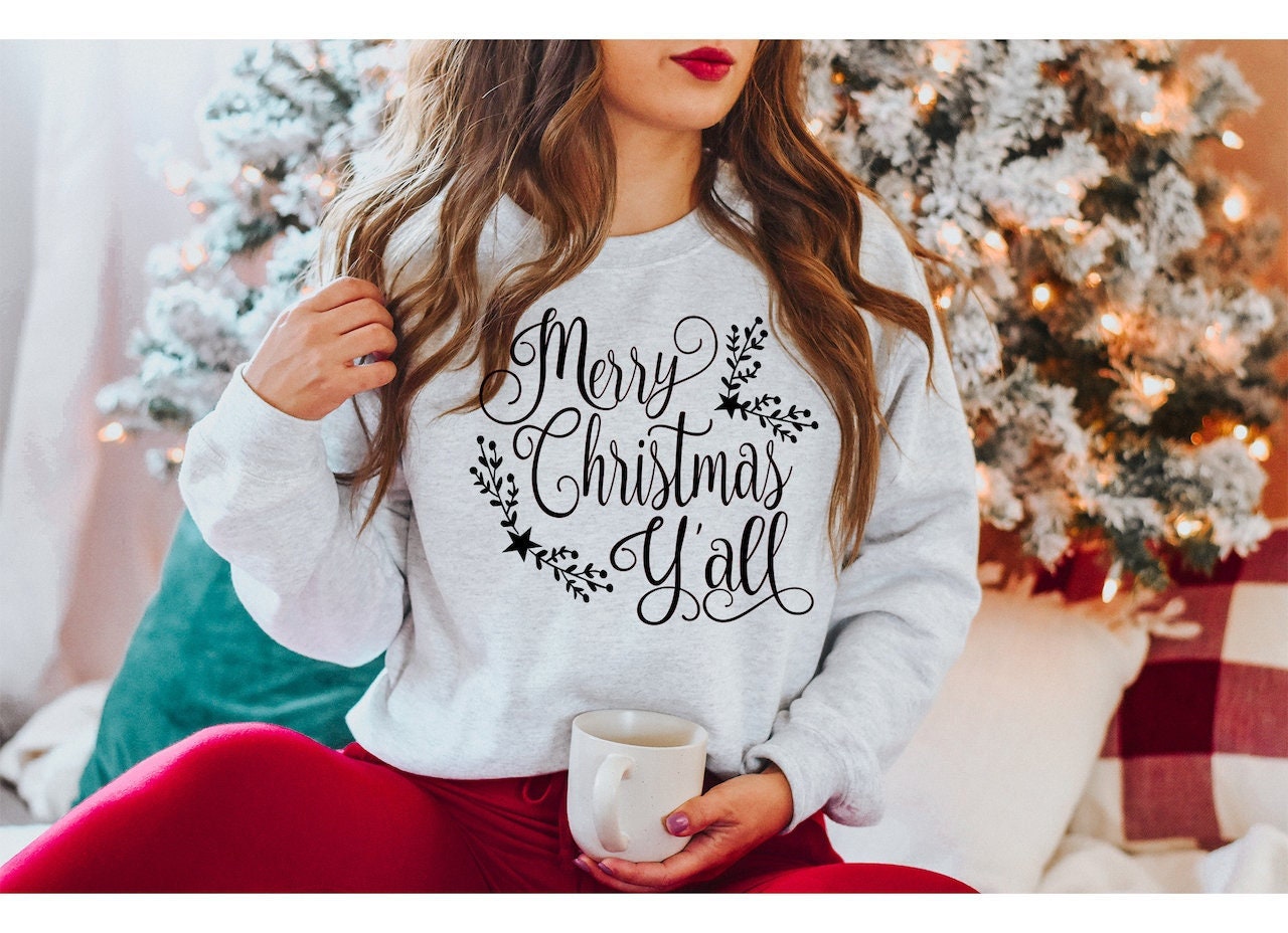 Merry Christmas Yall Gildan Heavy Blend Sweatshirt
