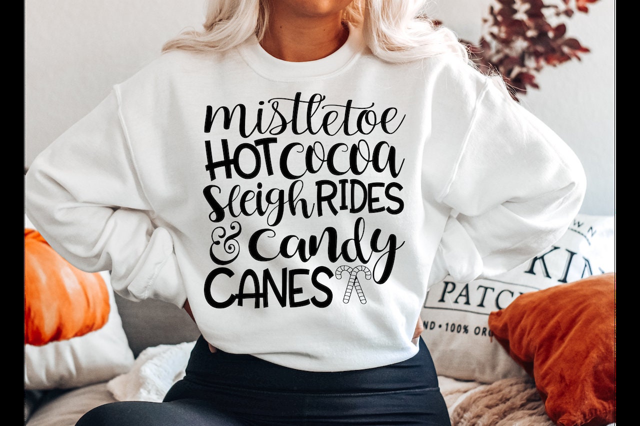 Mistletoe Candy Canes ChristmasGildan Heavy Blend Sweatshirt