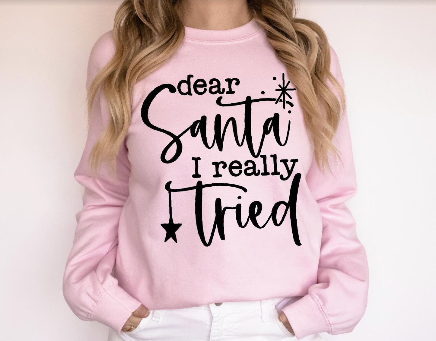 Dear Santa I Really Tried Christmas Gildan Heavy Blend Sweatshirt