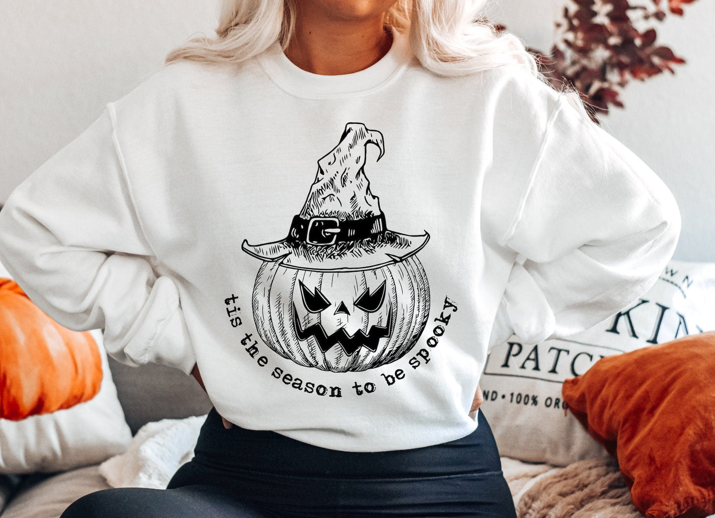 Tis The Season To Be Spooky Pumpkin Gildan Sofstyle Sweatshirt
