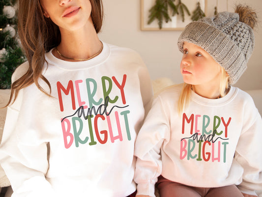 Christmas Merry and Bright Gildan Sweathshirt