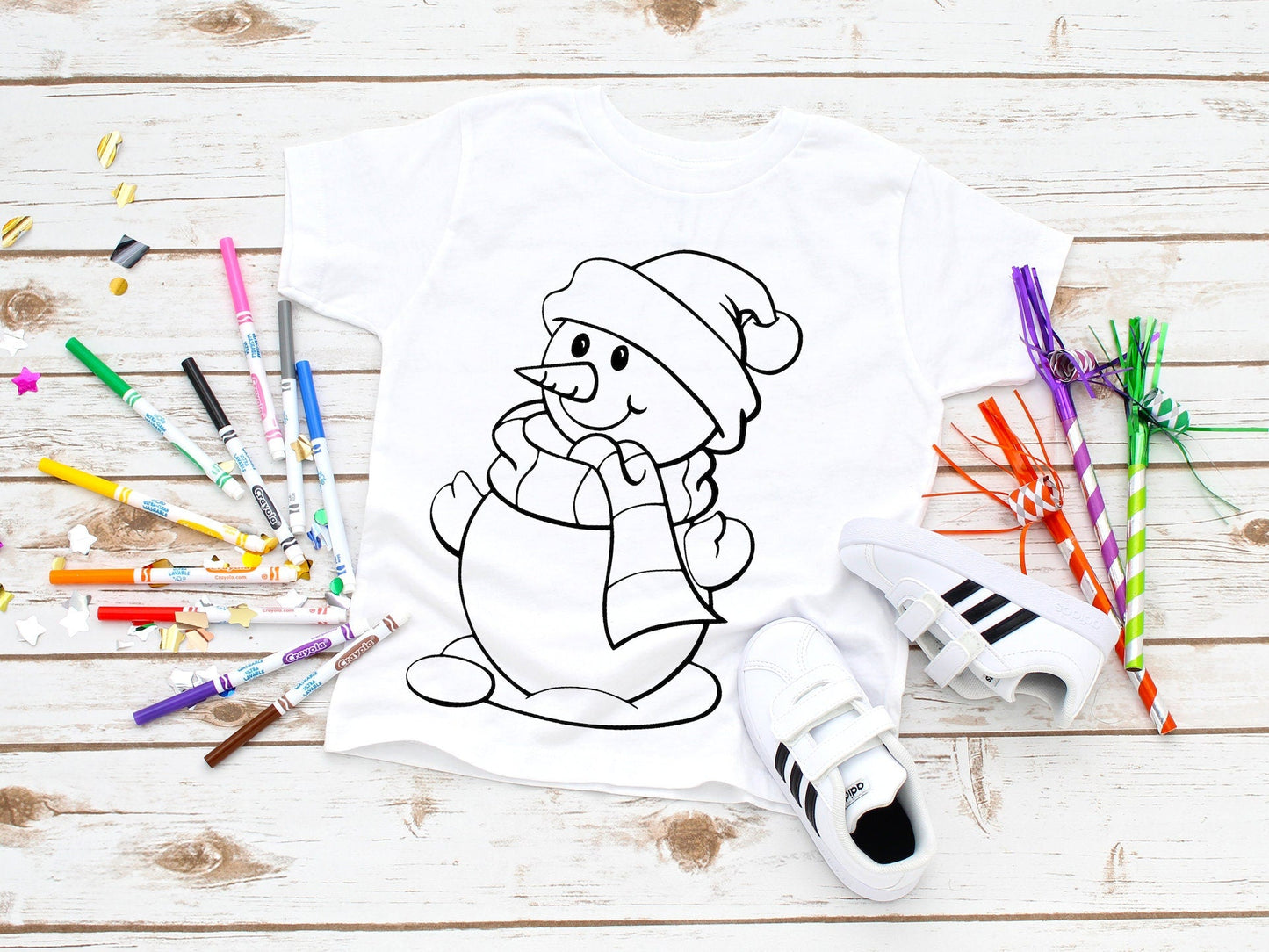 Snowman Coloring Christmas Tshirt or Sweatshirt