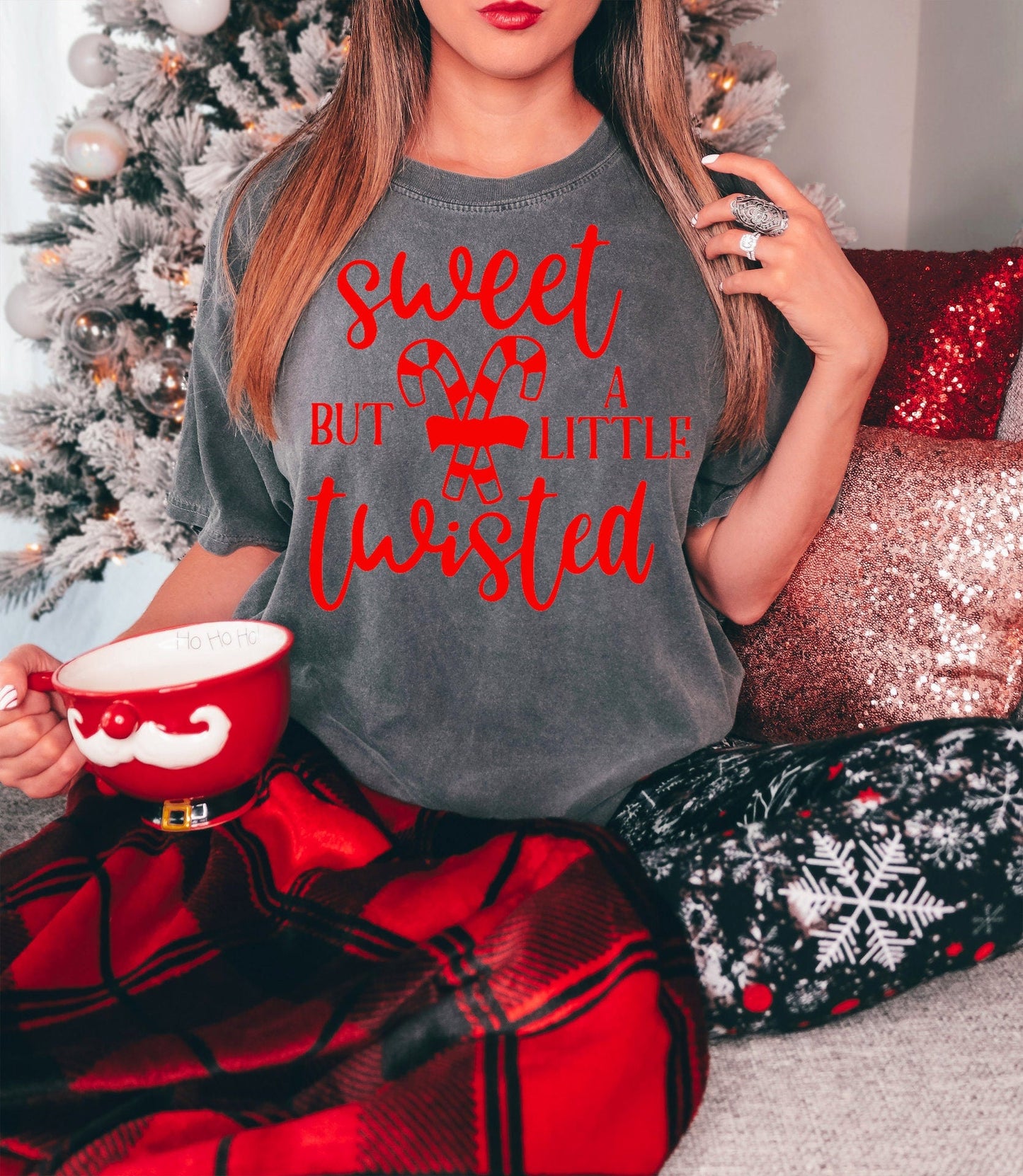 Sweet But a Little Twisted Christmas Gildan Heavy Blend Sweatshirt
